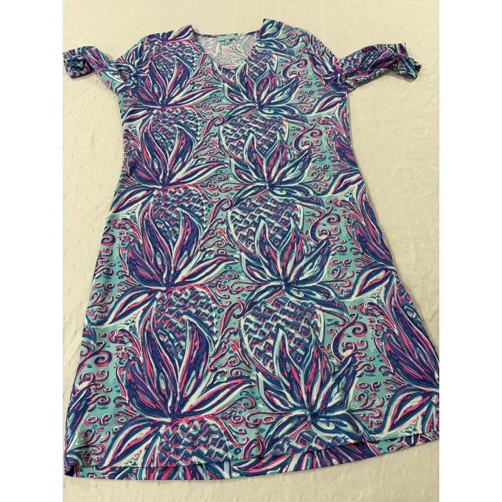 Anthony's Resort Wear Womens Dress Medium Abstract Coral Coastal Print